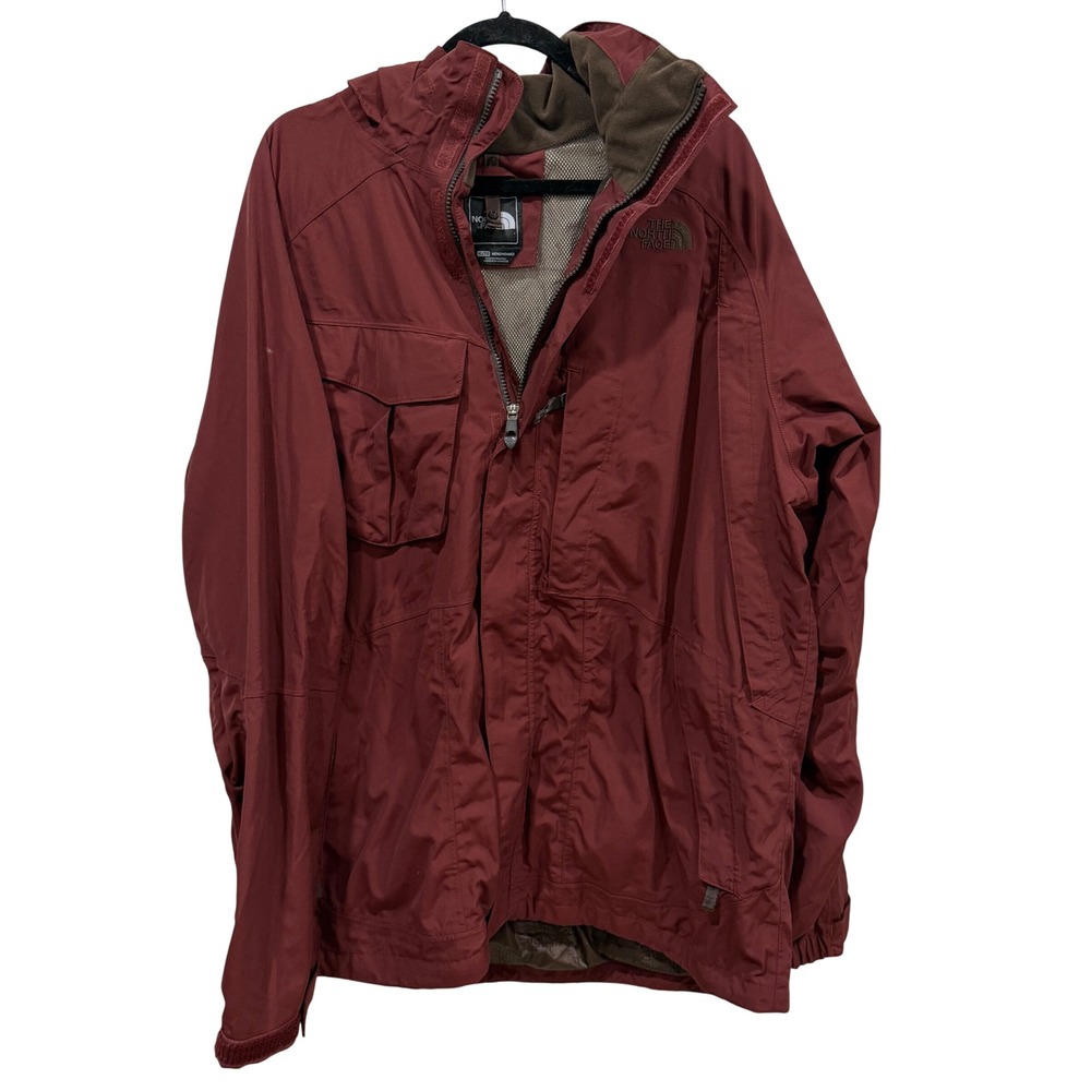 The North Face Mens Maroon Hooded Ski Jacket Shell AFBE XL Maroon Red